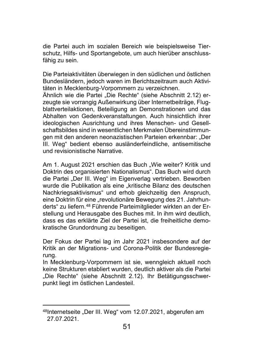 Seite 55 des Verfassungsschutzbericht 2021 Mecklenburg-Vorpommern