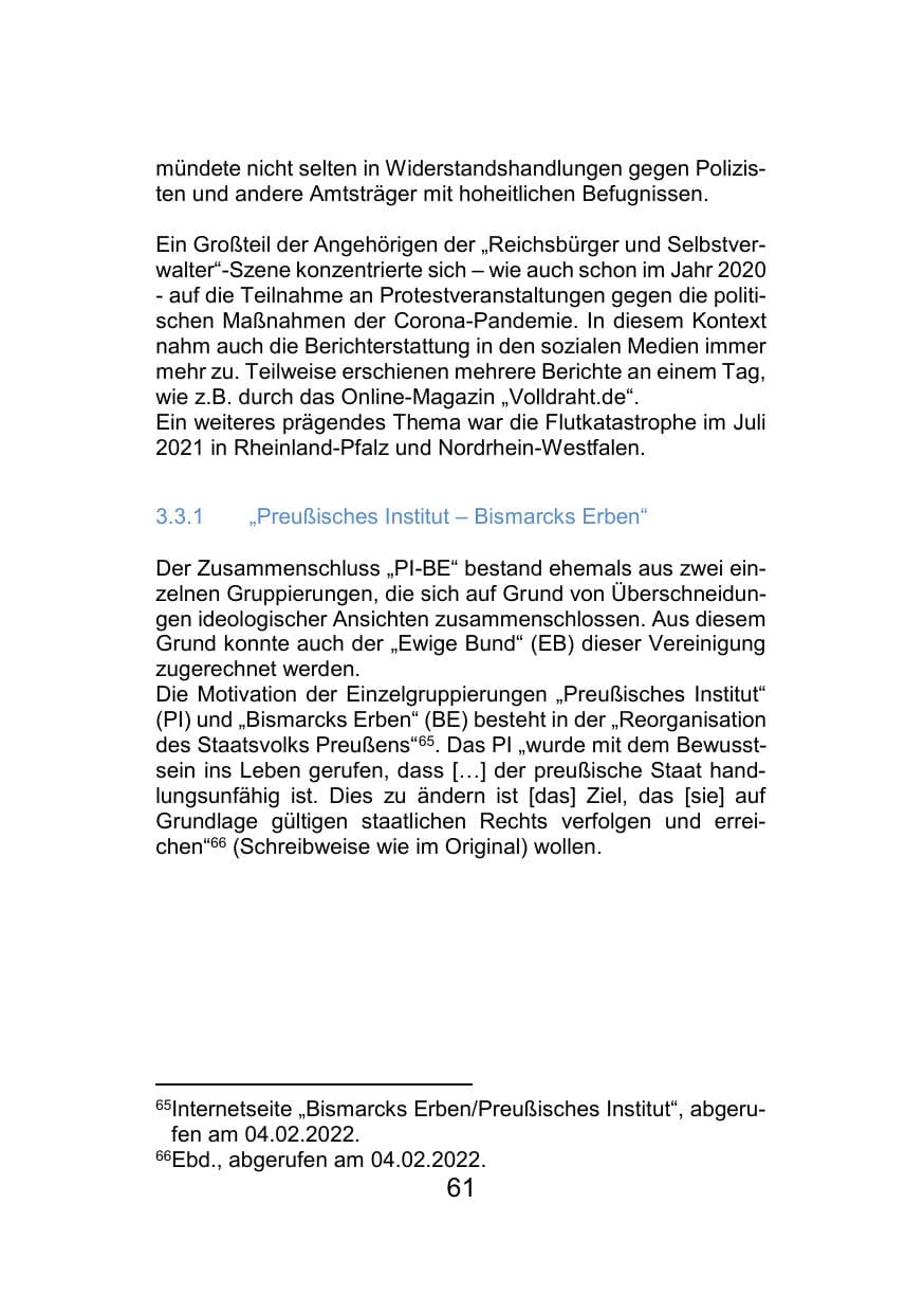 Seite 65 des Verfassungsschutzbericht 2021 Mecklenburg-Vorpommern