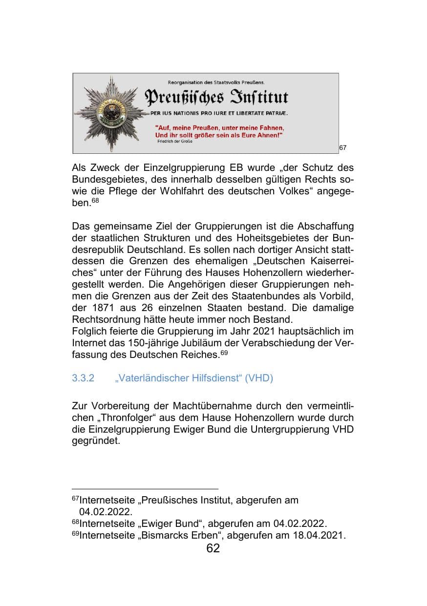 Seite 66 des Verfassungsschutzbericht 2021 Mecklenburg-Vorpommern