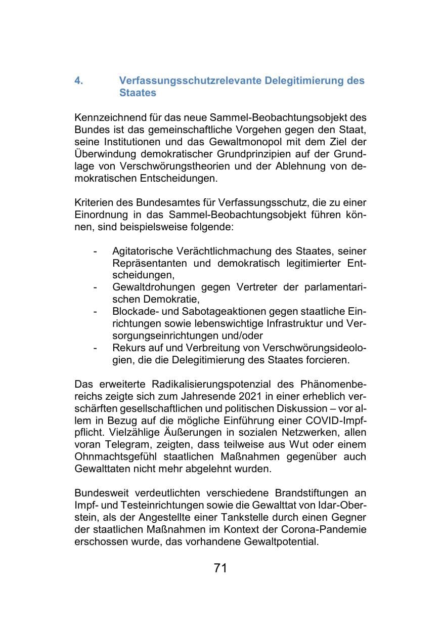 Seite 75 des Verfassungsschutzbericht 2021 Mecklenburg-Vorpommern