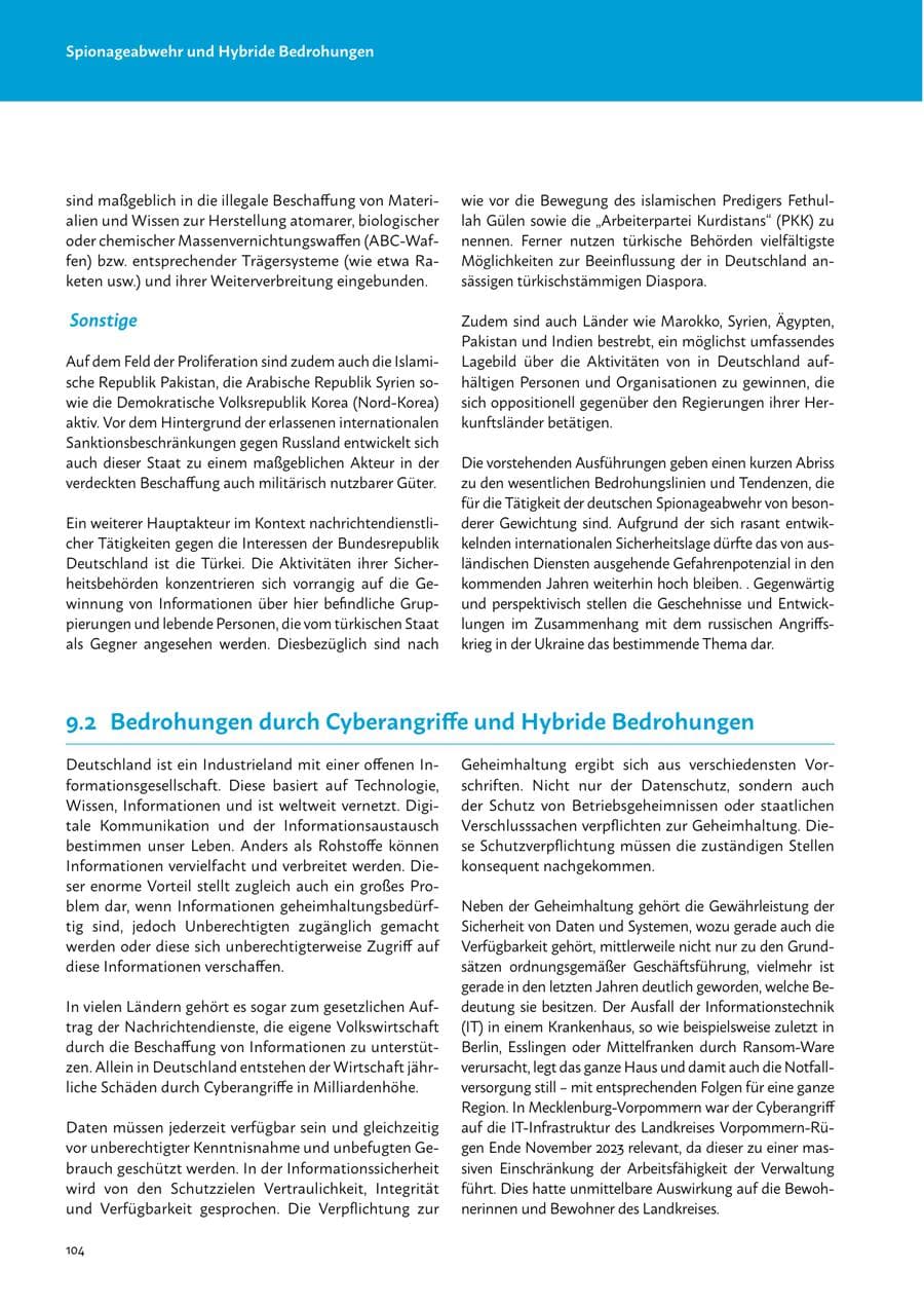 Seite 106 des Verfassungsschutzbericht 2023 Mecklenburg-Vorpommern