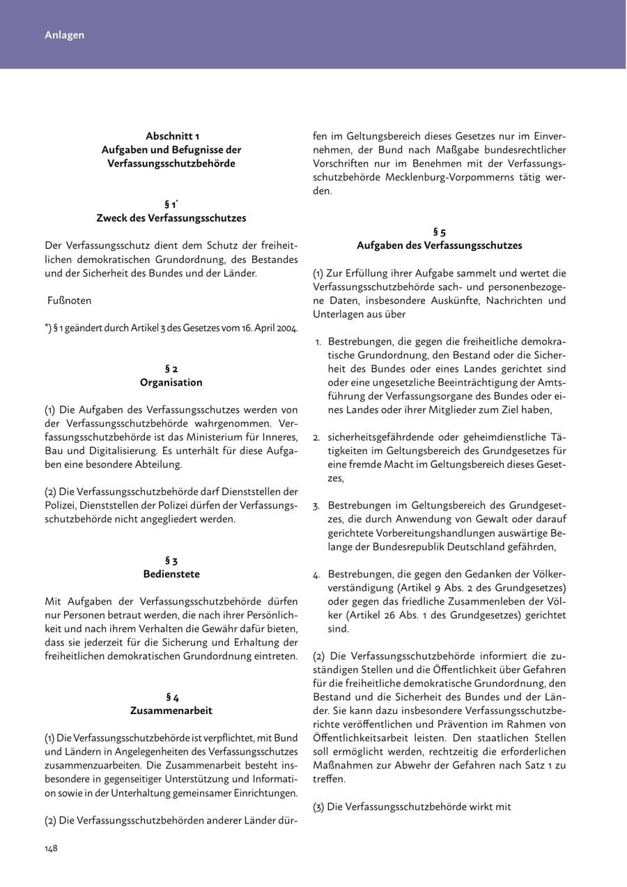 Seite 150 des Verfassungsschutzbericht 2023 Mecklenburg-Vorpommern