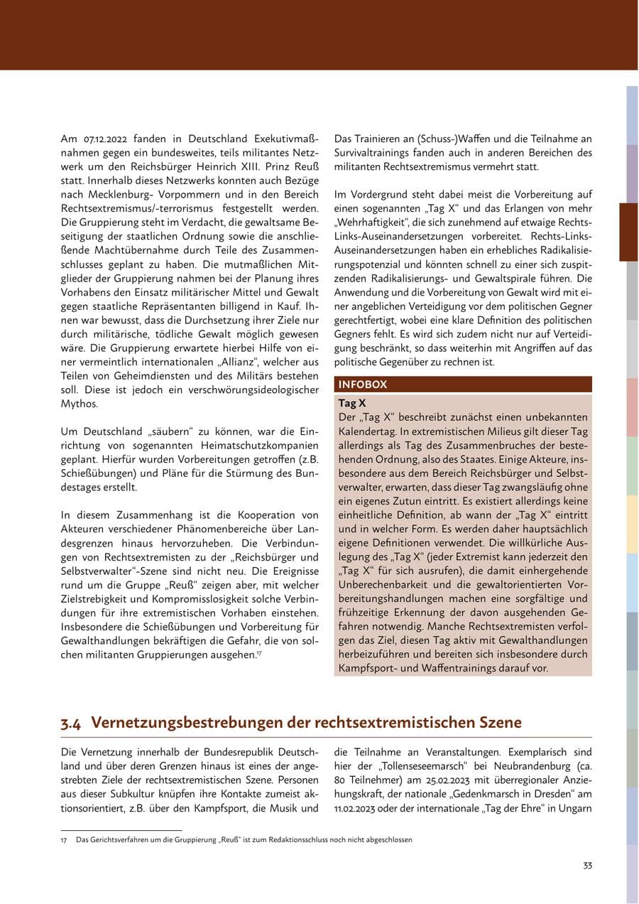 Seite 35 des Verfassungsschutzbericht 2023 Mecklenburg-Vorpommern
