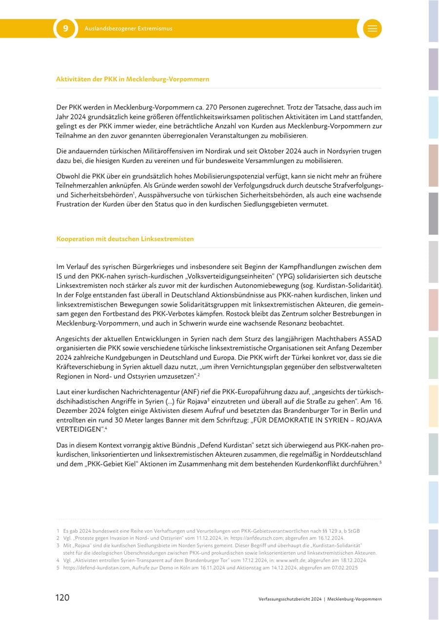 Seite 120 des Verfassungsschutzbericht 2024 Mecklenburg-Vorpommern