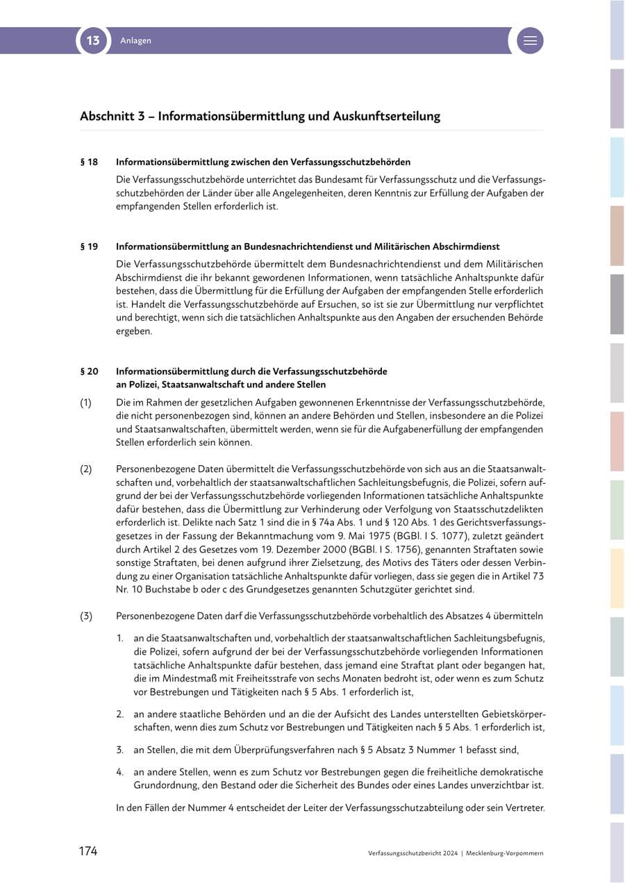 Seite 174 des Verfassungsschutzbericht 2024 Mecklenburg-Vorpommern