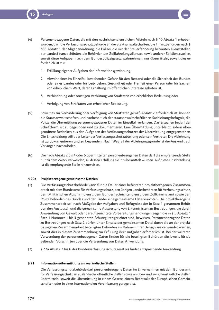 Seite 175 des Verfassungsschutzbericht 2024 Mecklenburg-Vorpommern