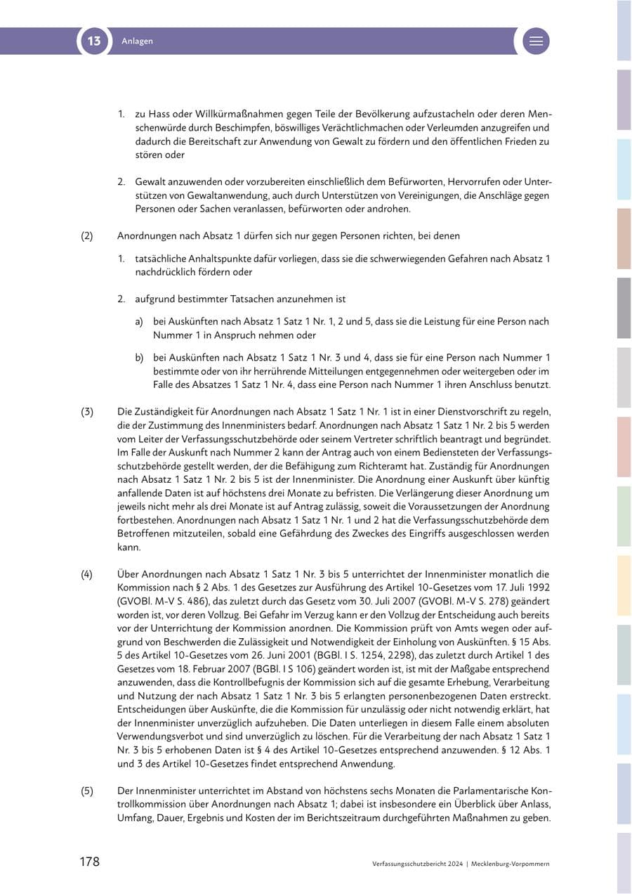Seite 178 des Verfassungsschutzbericht 2024 Mecklenburg-Vorpommern