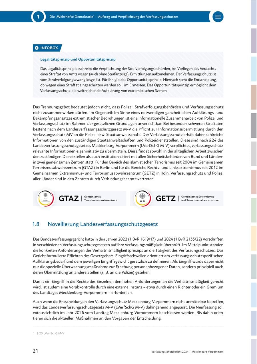 Seite 21 des Verfassungsschutzbericht 2024 Mecklenburg-Vorpommern