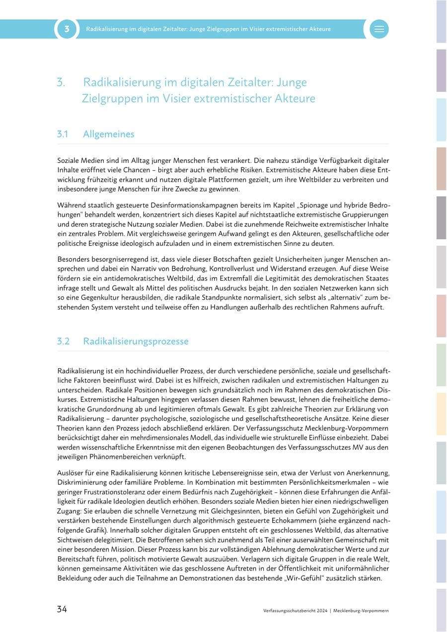 Seite 34 des Verfassungsschutzbericht 2024 Mecklenburg-Vorpommern