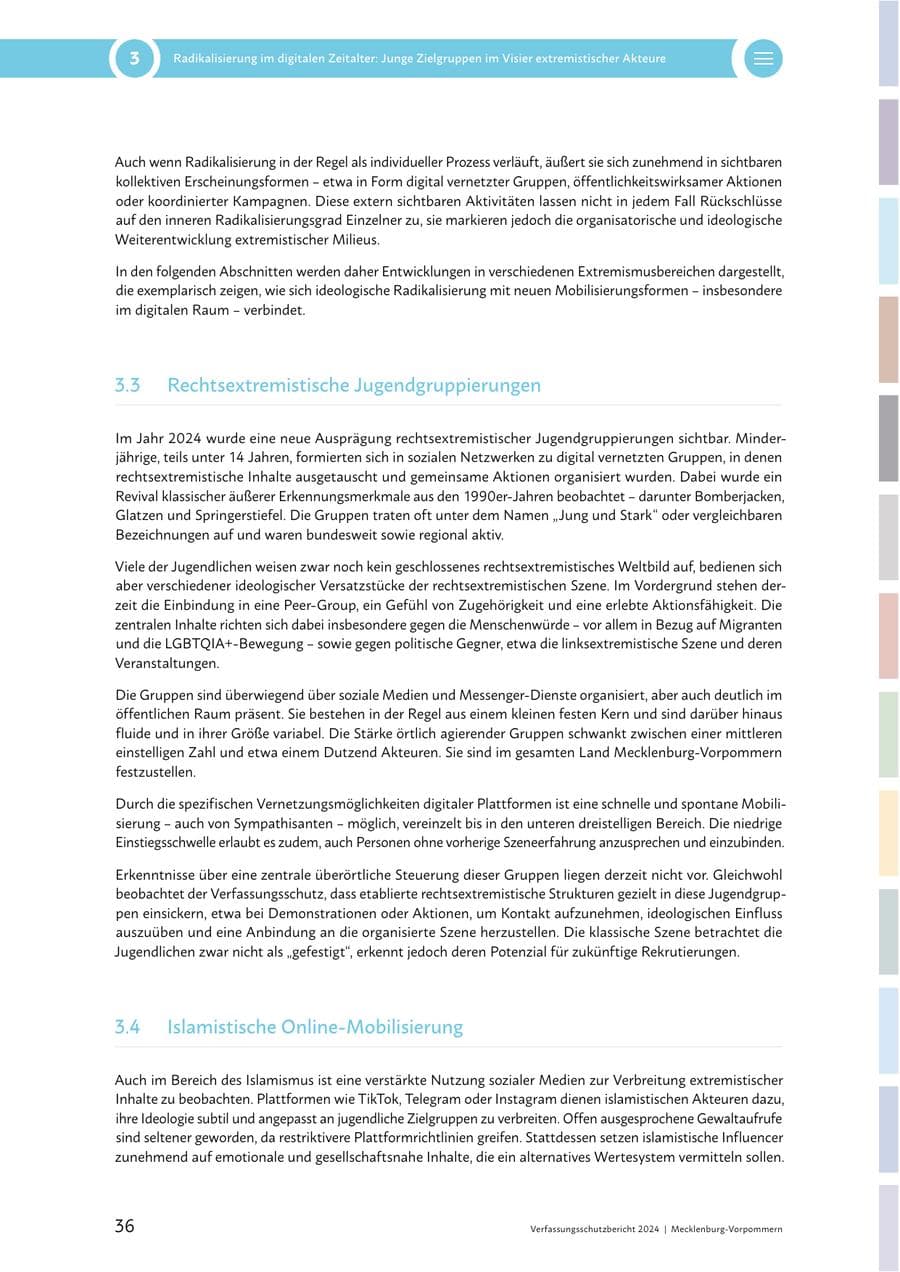 Seite 36 des Verfassungsschutzbericht 2024 Mecklenburg-Vorpommern
