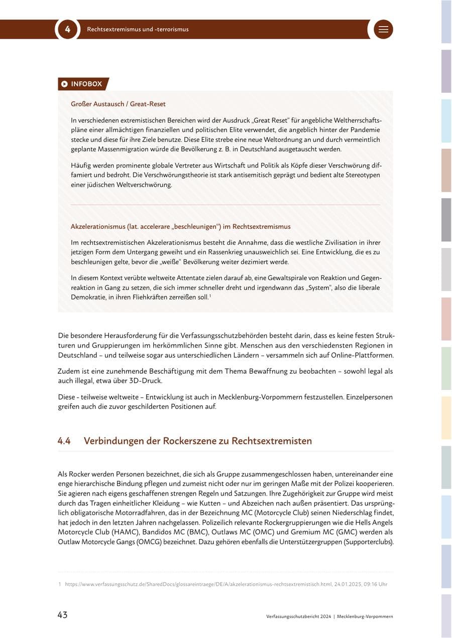 Seite 43 des Verfassungsschutzbericht 2024 Mecklenburg-Vorpommern