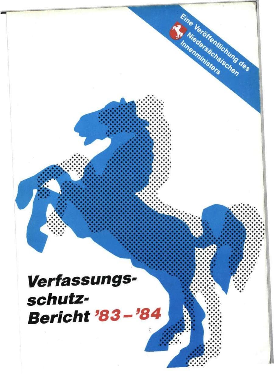 Seite 1 des Verfassungsschutzbericht 1984 Niedersachsen