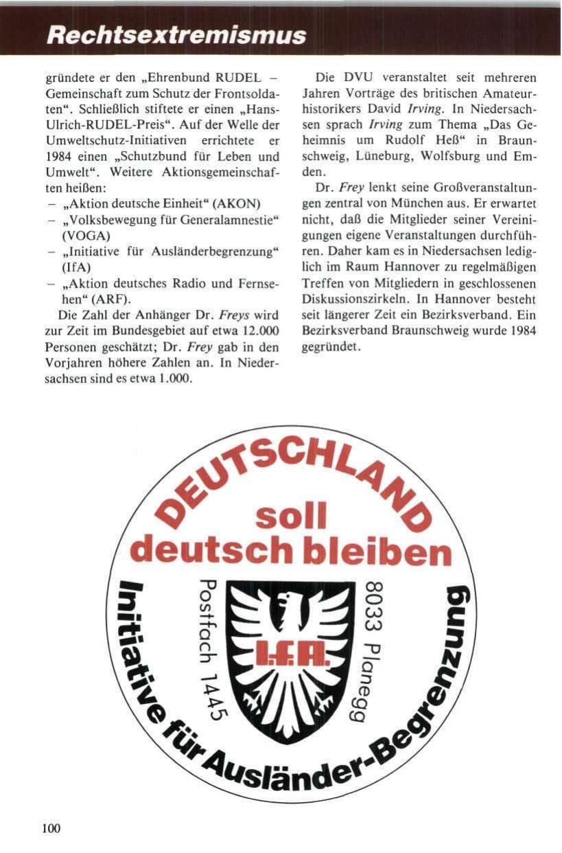 Seite 101 des Verfassungsschutzbericht 1984 Niedersachsen