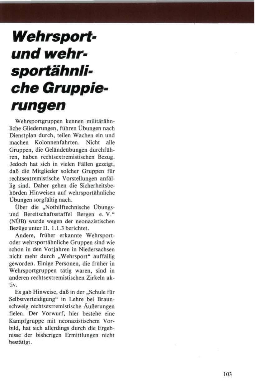 Seite 104 des Verfassungsschutzbericht 1984 Niedersachsen