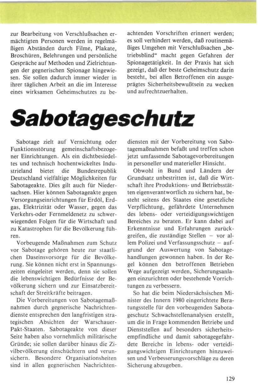 Seite 130 des Verfassungsschutzbericht 1984 Niedersachsen
