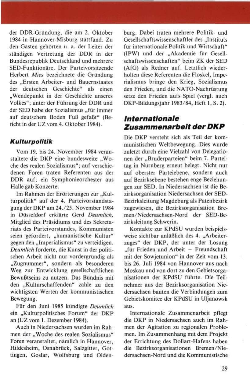 Seite 30 des Verfassungsschutzbericht 1984 Niedersachsen