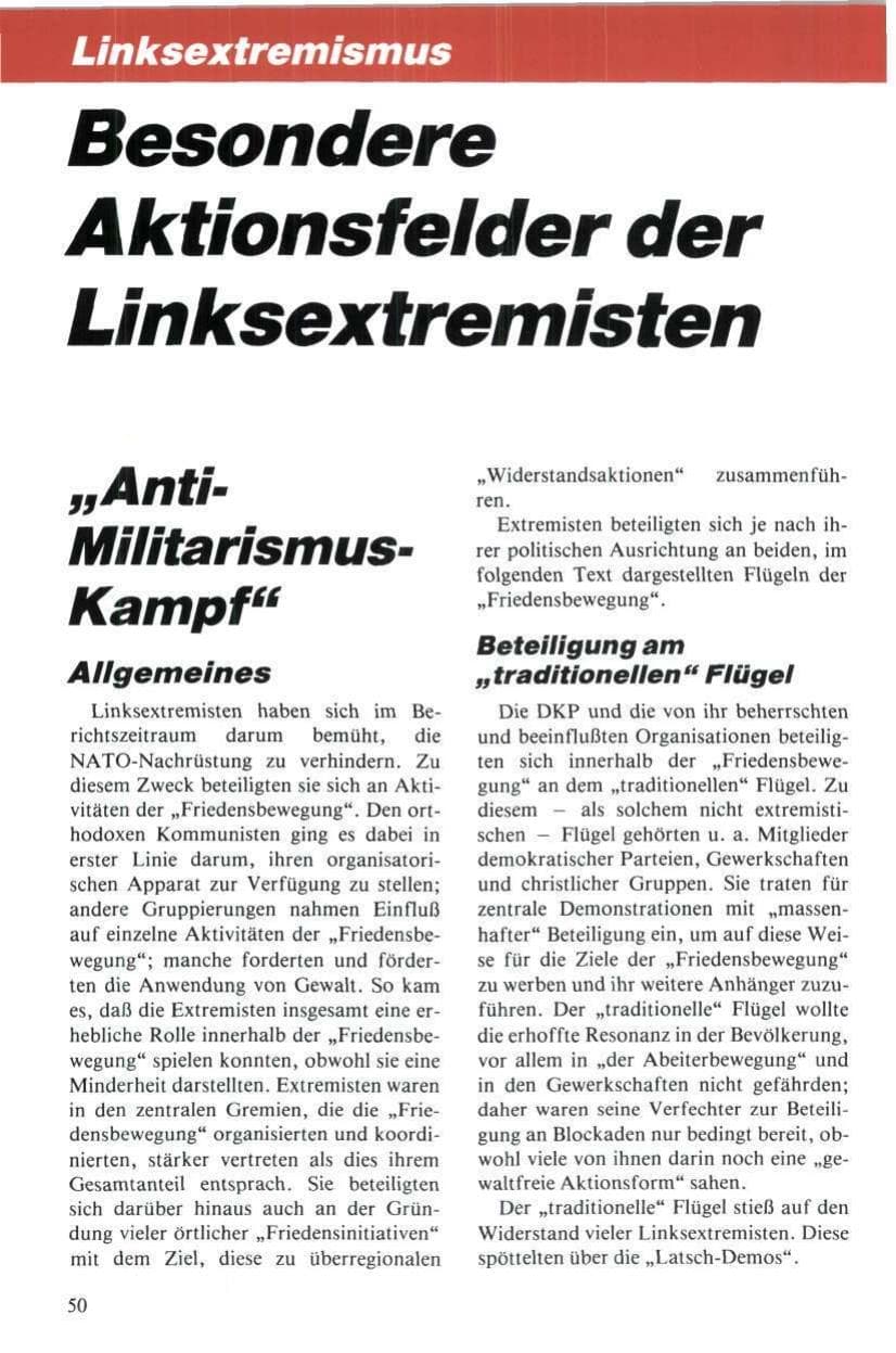 Seite 51 des Verfassungsschutzbericht 1984 Niedersachsen
