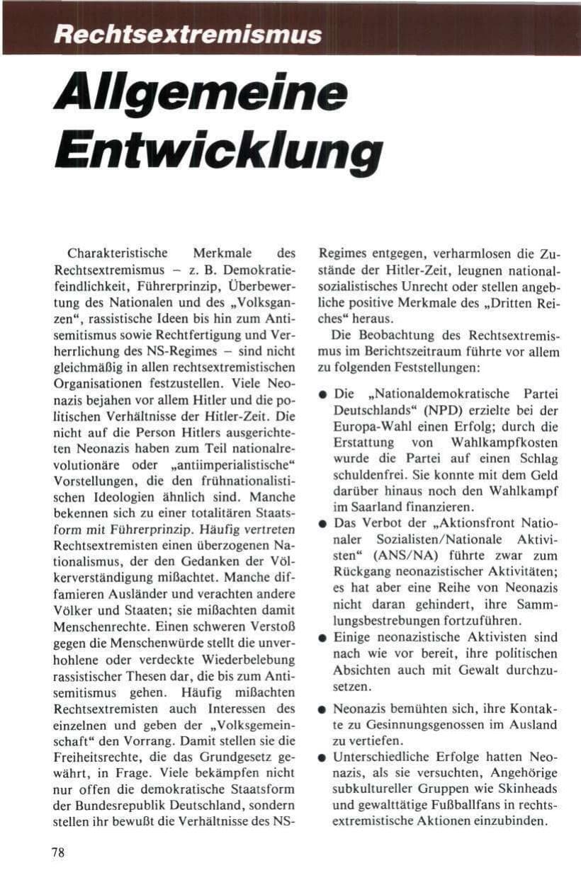 Seite 79 des Verfassungsschutzbericht 1984 Niedersachsen