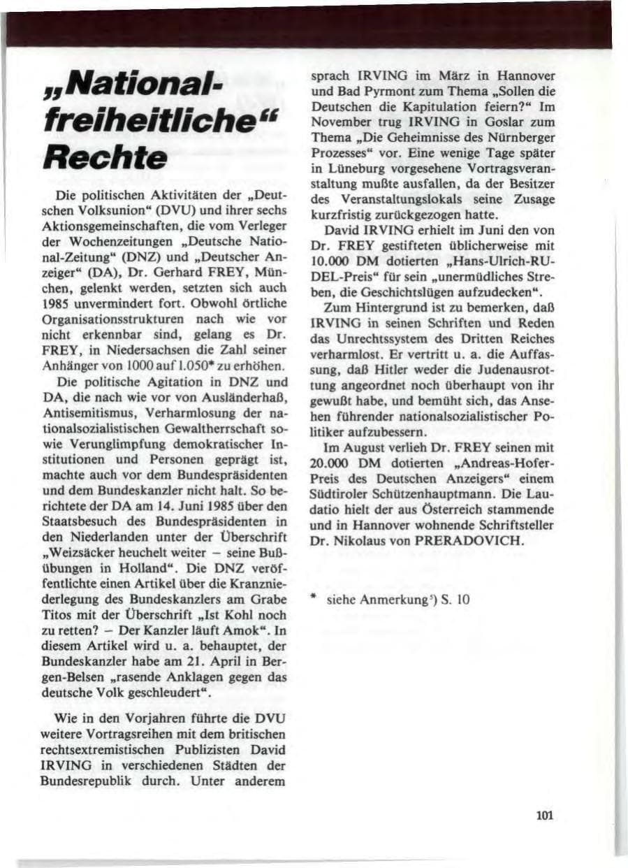 Seite 105 des Verfassungsschutzbericht 1985 Niedersachsen