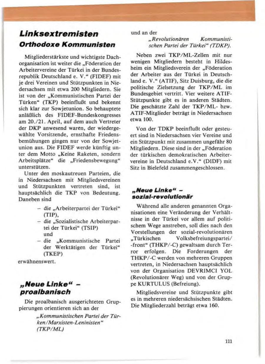 Seite 115 des Verfassungsschutzbericht 1985 Niedersachsen