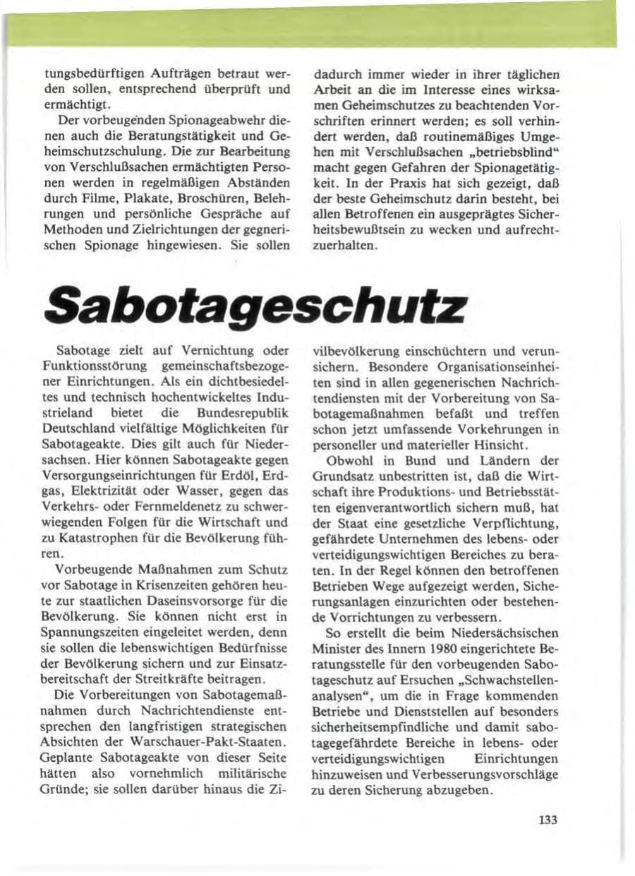 Seite 137 des Verfassungsschutzbericht 1985 Niedersachsen