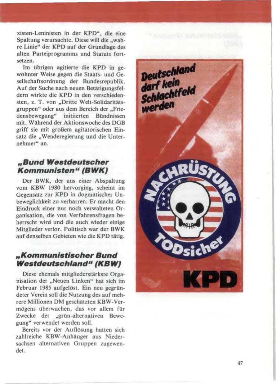 Seite 51 des Verfassungsschutzbericht 1985 Niedersachsen