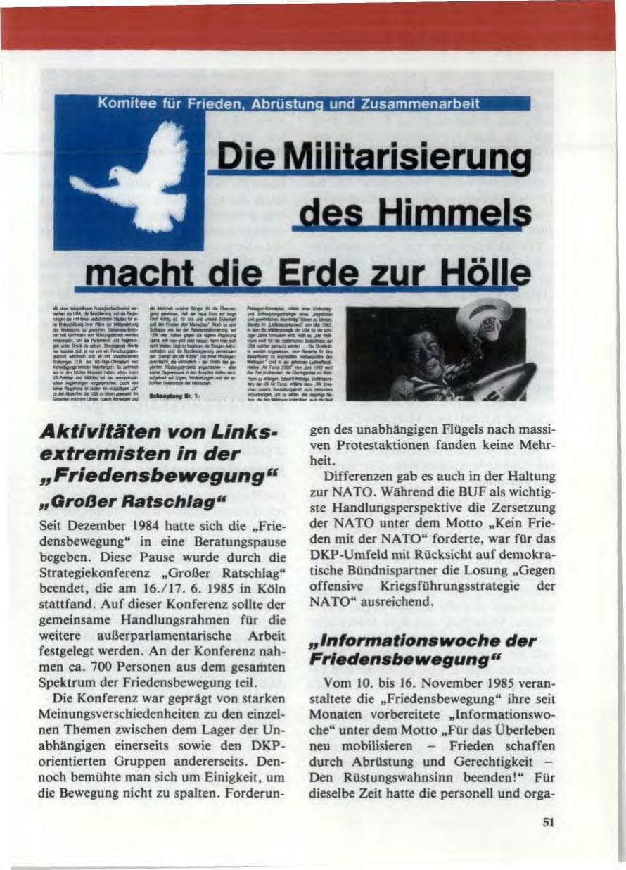 Seite 55 des Verfassungsschutzbericht 1985 Niedersachsen