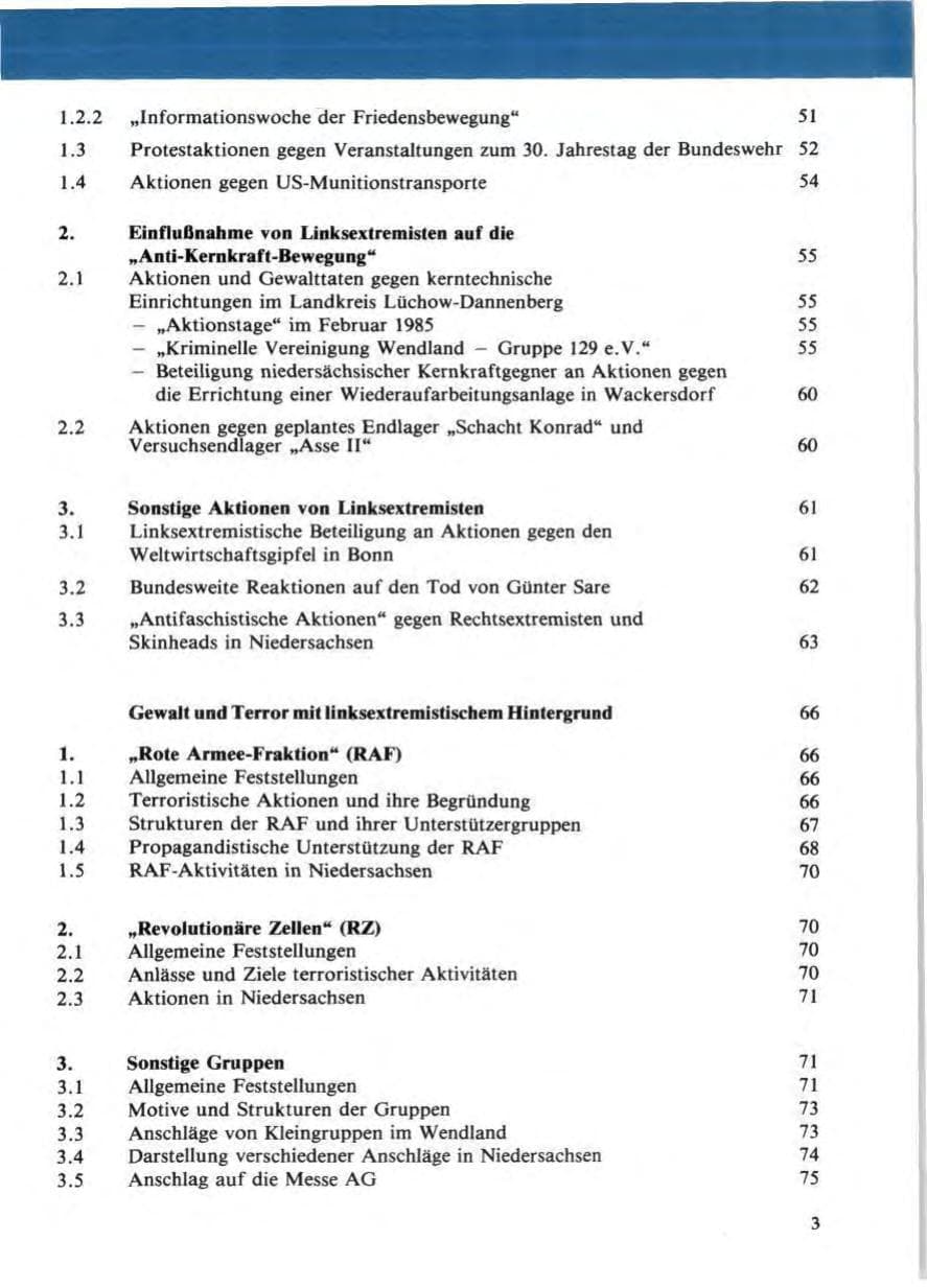 Seite 7 des Verfassungsschutzbericht 1985 Niedersachsen