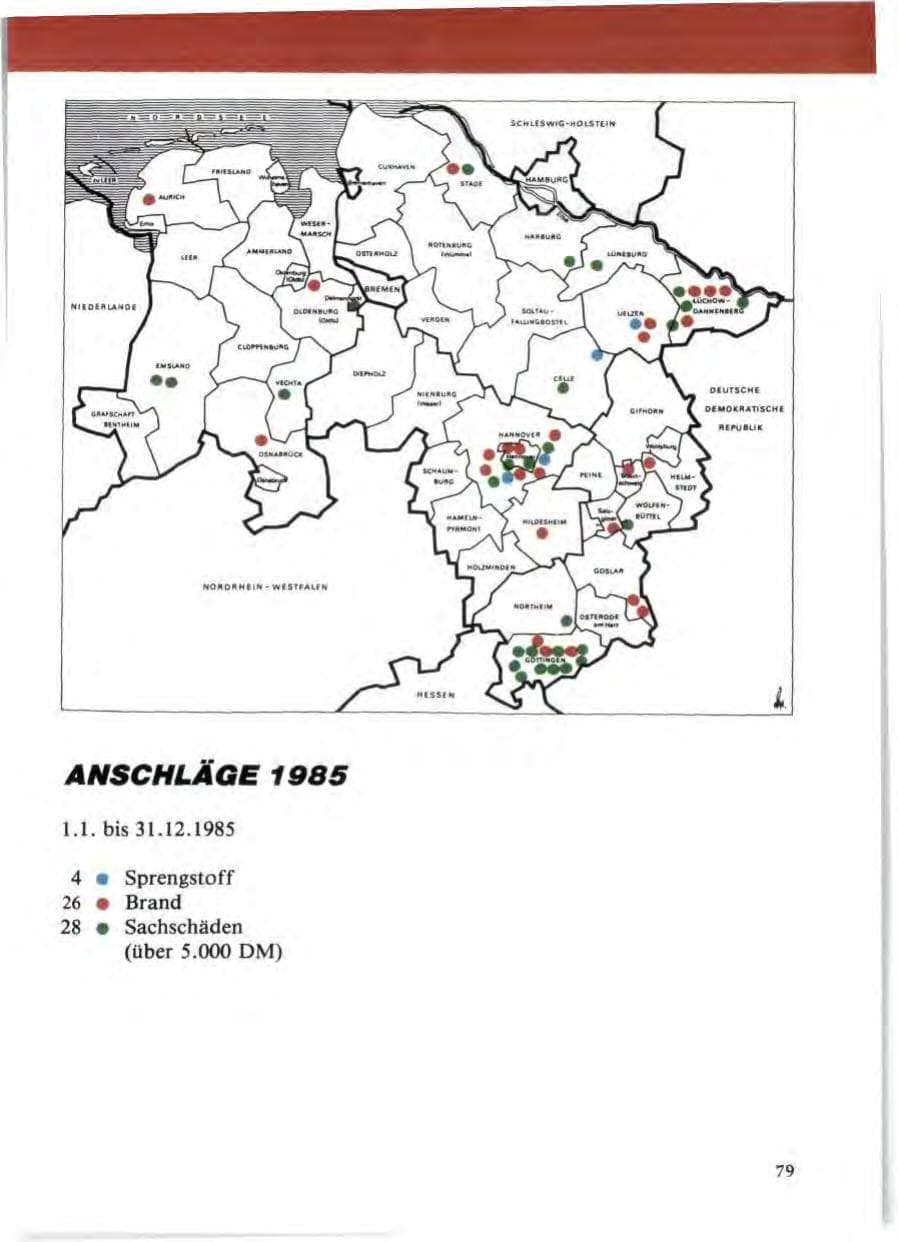Seite 83 des Verfassungsschutzbericht 1985 Niedersachsen