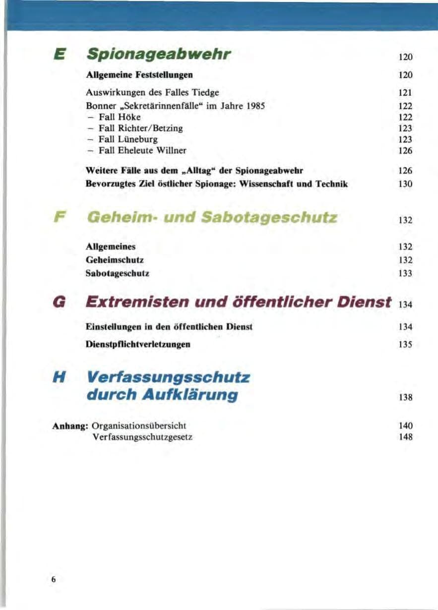 Seite 10 des Verfassungsschutzbericht 1985 Niedersachsen