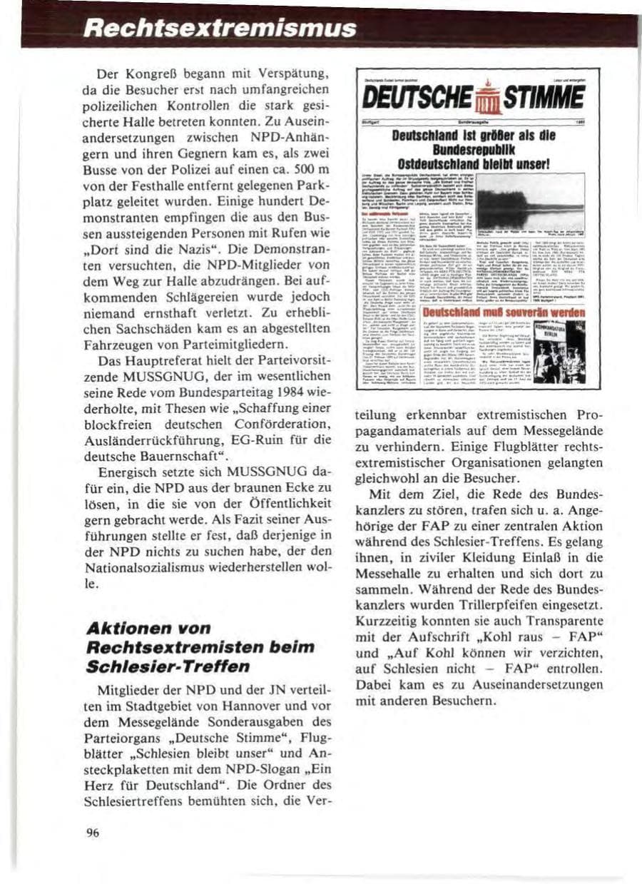 Seite 100 des Verfassungsschutzbericht 1985 Niedersachsen
