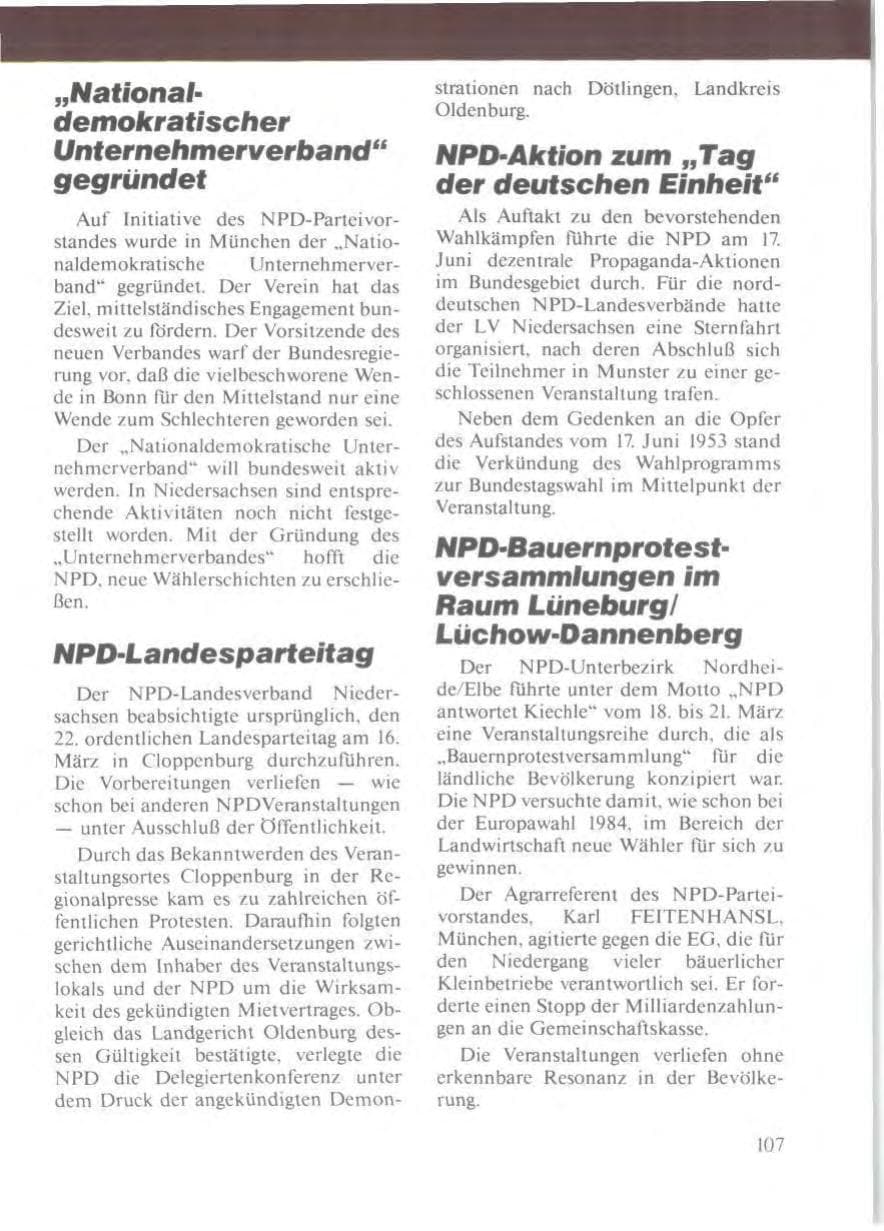 Seite 111 des Verfassungsschutzbericht 1986 Niedersachsen
