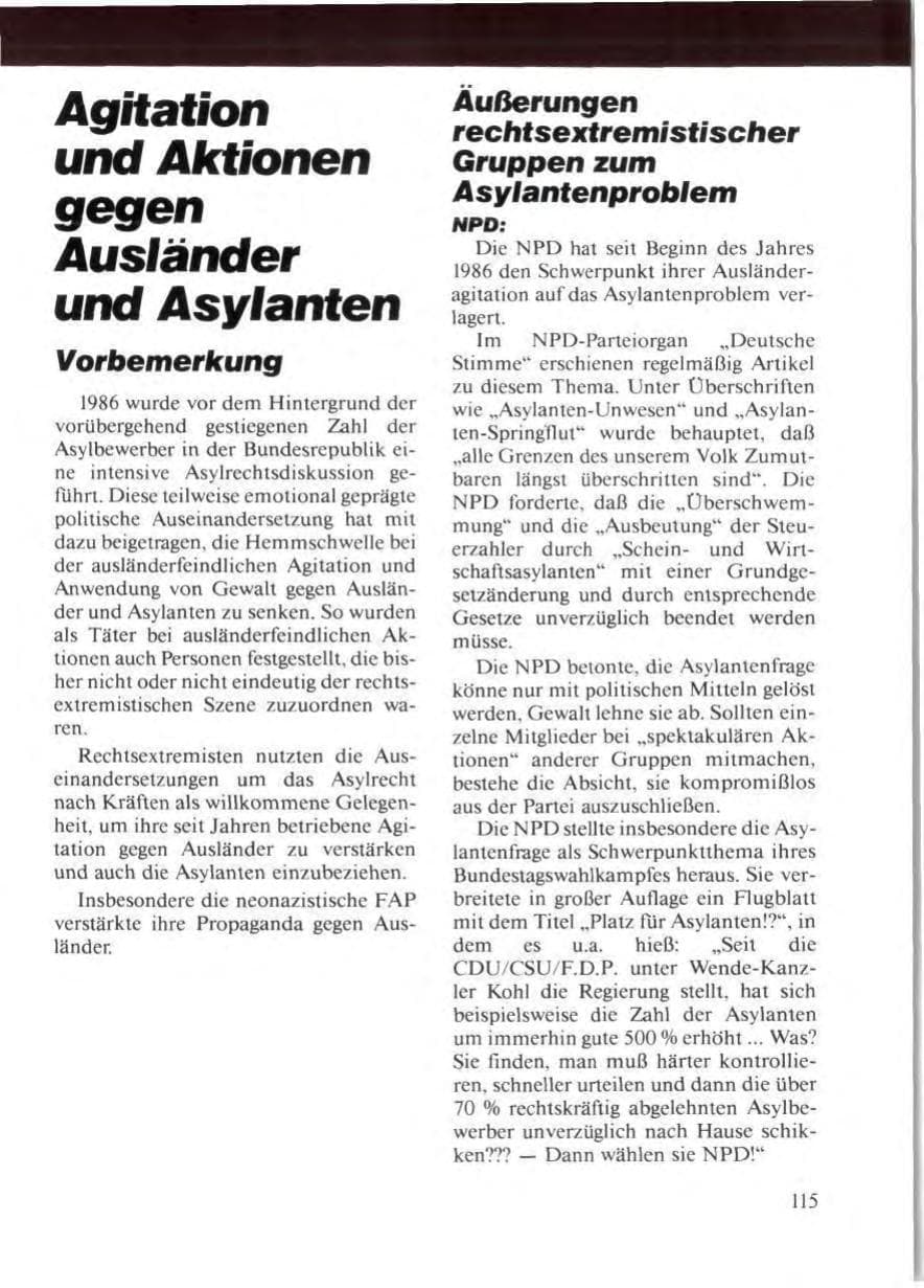 Seite 119 des Verfassungsschutzbericht 1986 Niedersachsen