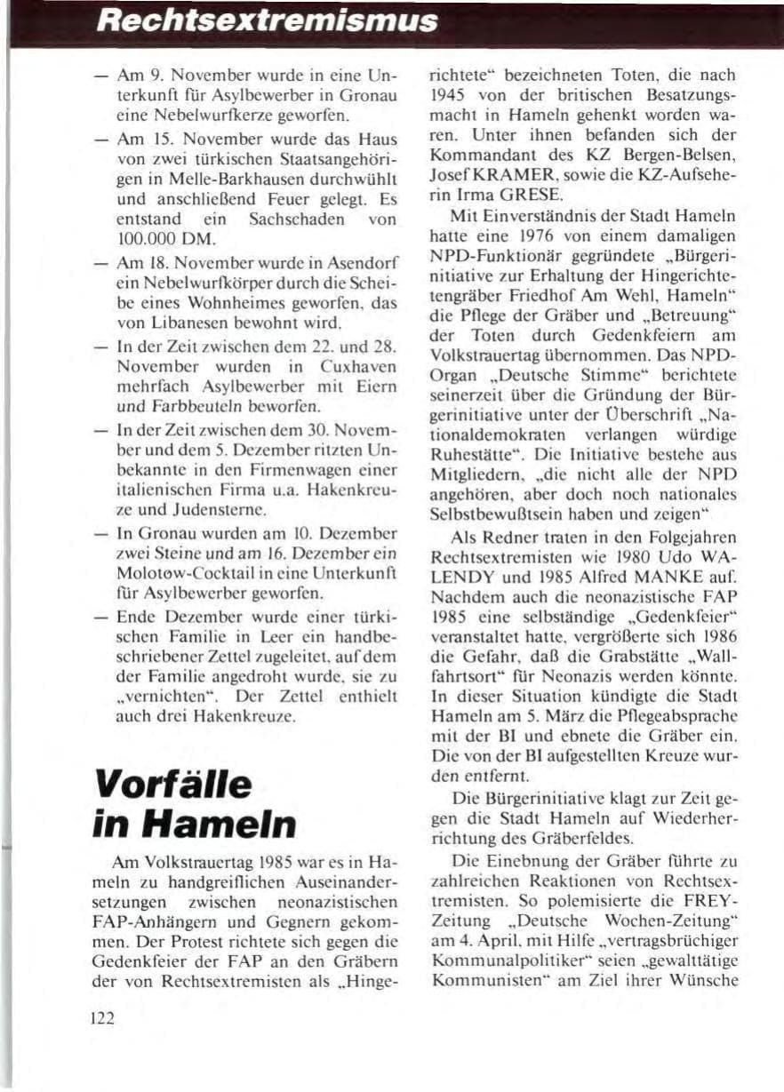 Seite 126 des Verfassungsschutzbericht 1986 Niedersachsen
