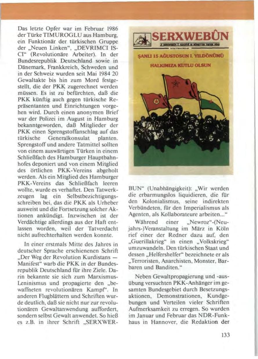 Seite 137 des Verfassungsschutzbericht 1986 Niedersachsen