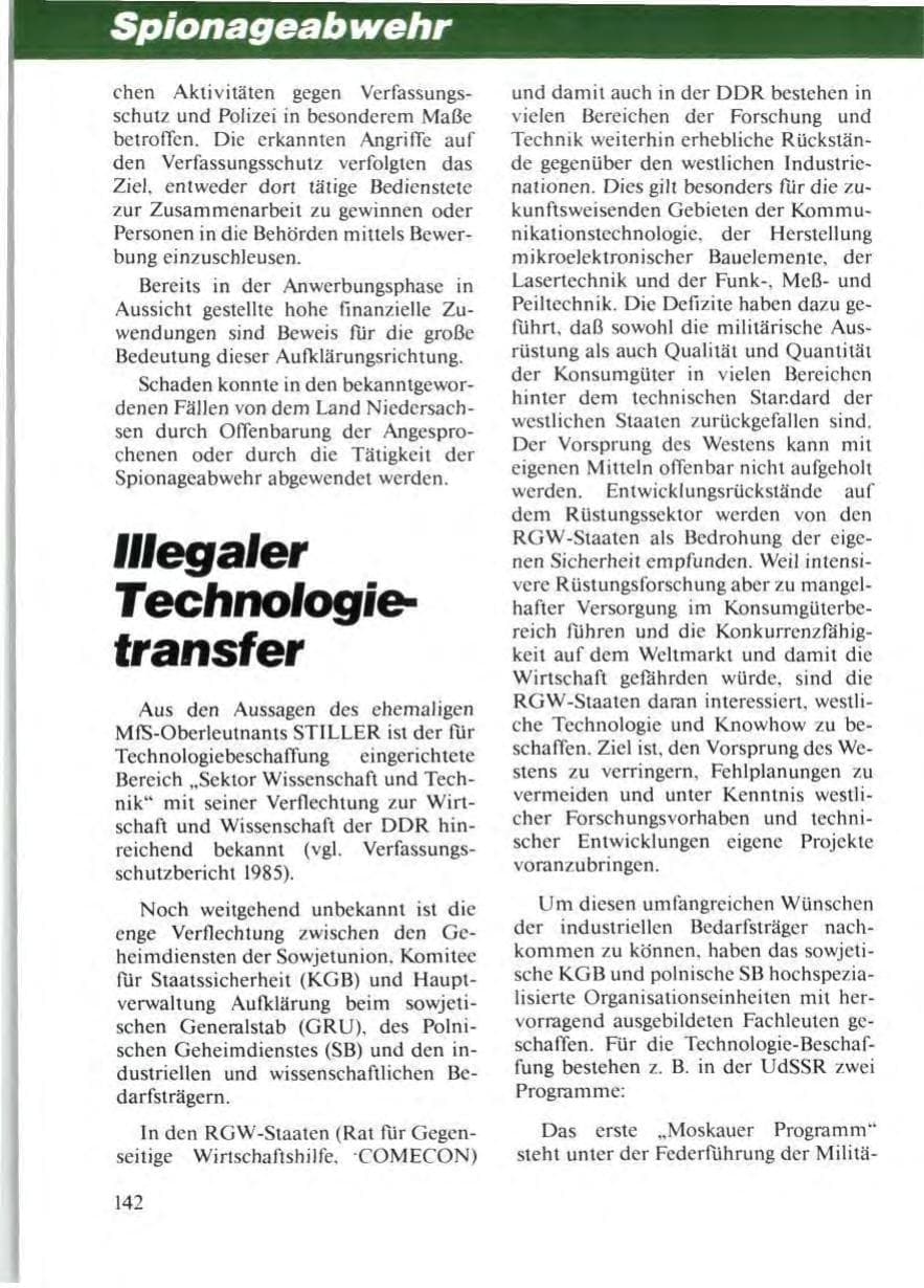 Seite 146 des Verfassungsschutzbericht 1986 Niedersachsen
