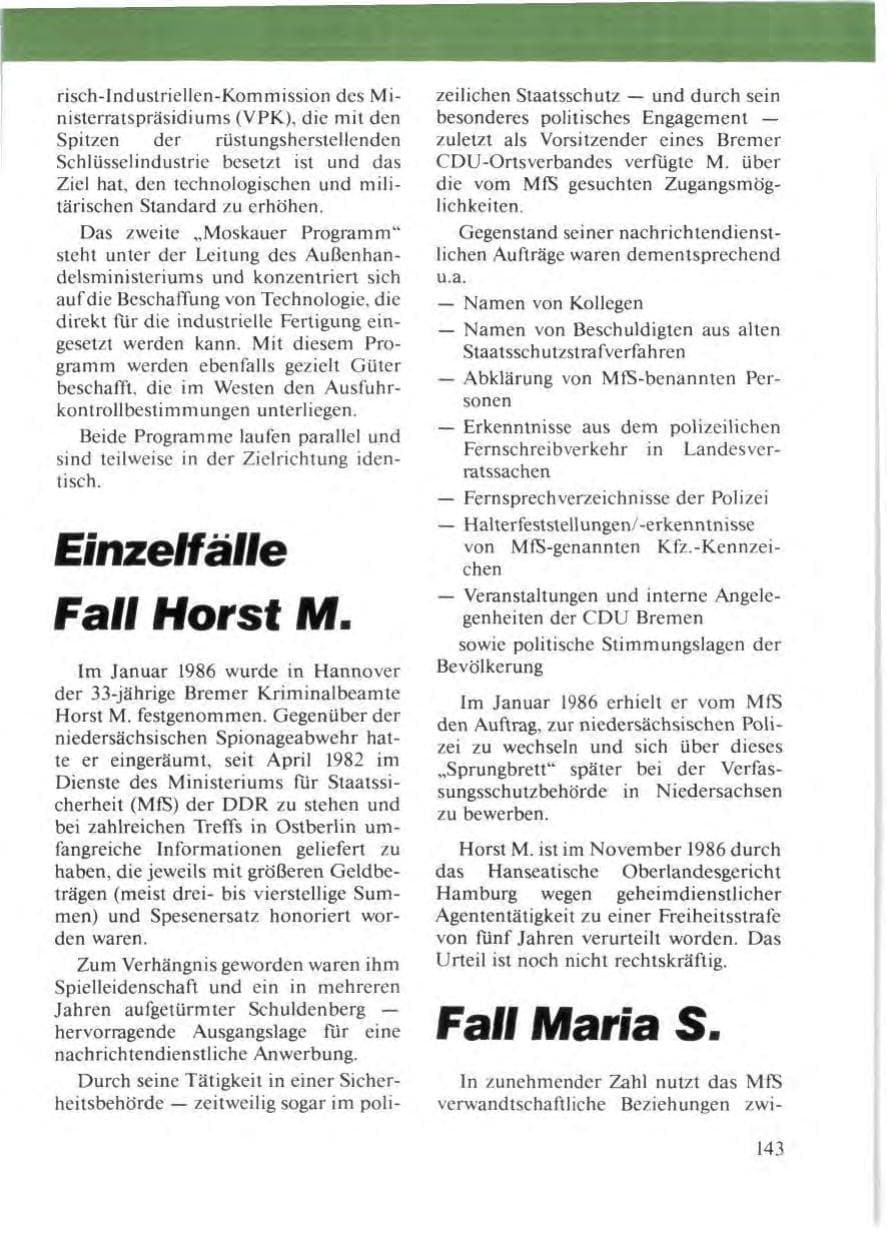 Seite 147 des Verfassungsschutzbericht 1986 Niedersachsen