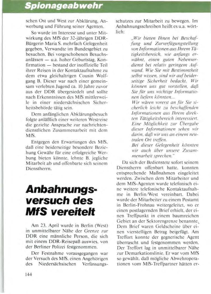 Seite 148 des Verfassungsschutzbericht 1986 Niedersachsen