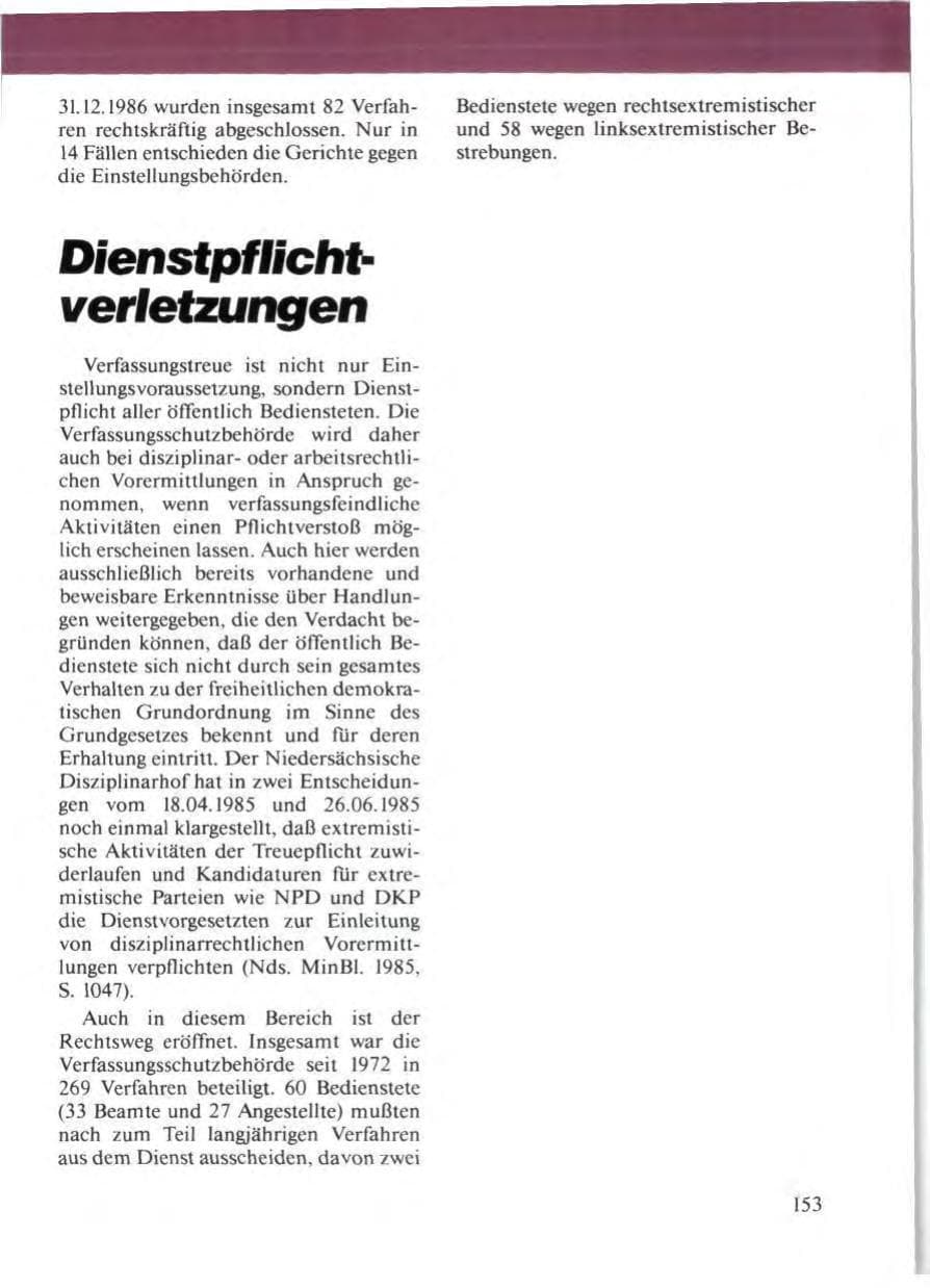 Seite 157 des Verfassungsschutzbericht 1986 Niedersachsen