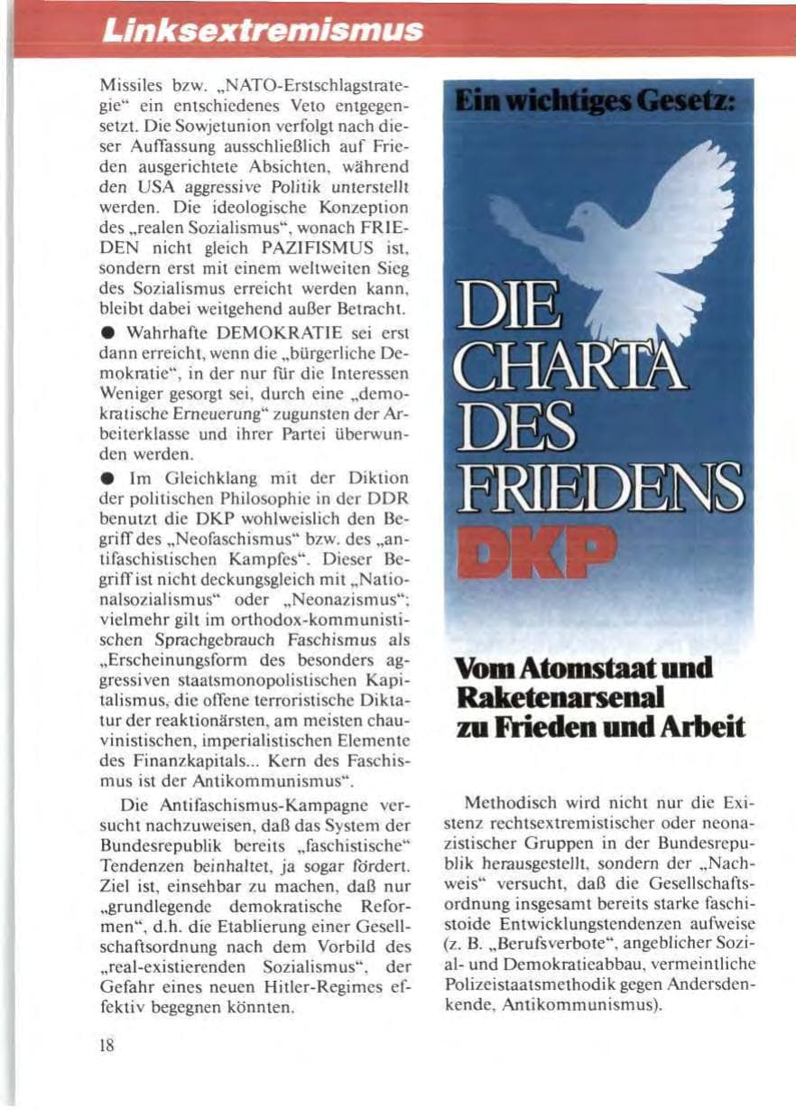 Seite 22 des Verfassungsschutzbericht 1986 Niedersachsen