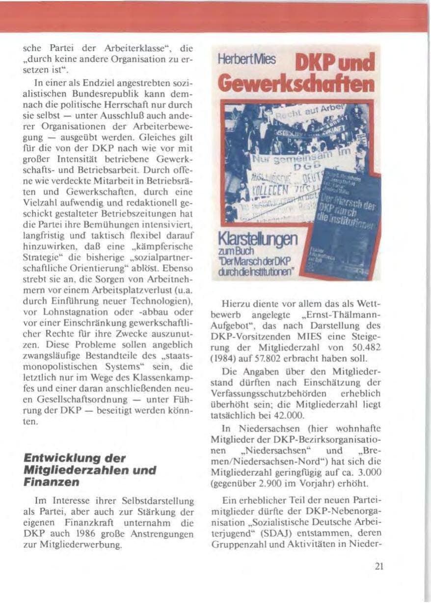 Seite 25 des Verfassungsschutzbericht 1986 Niedersachsen