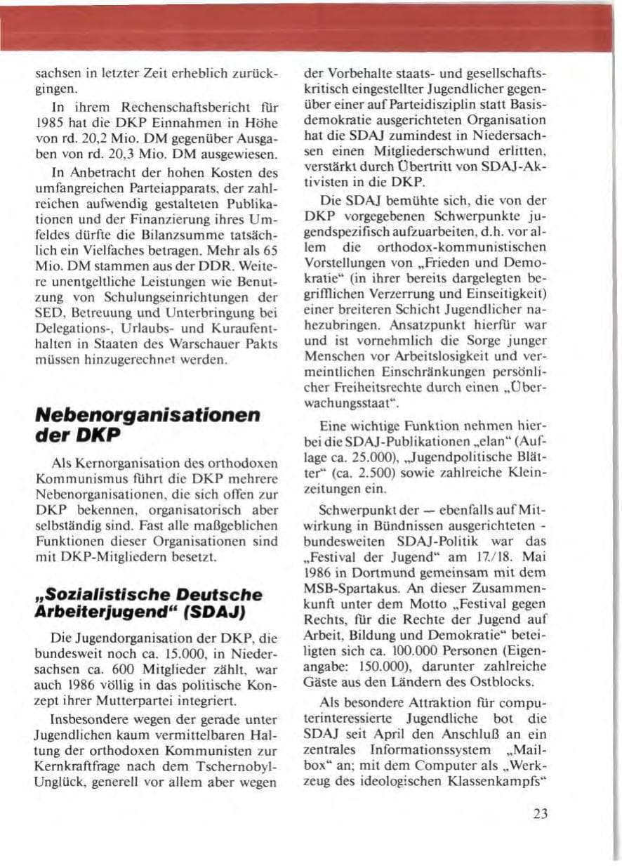 Seite 27 des Verfassungsschutzbericht 1986 Niedersachsen