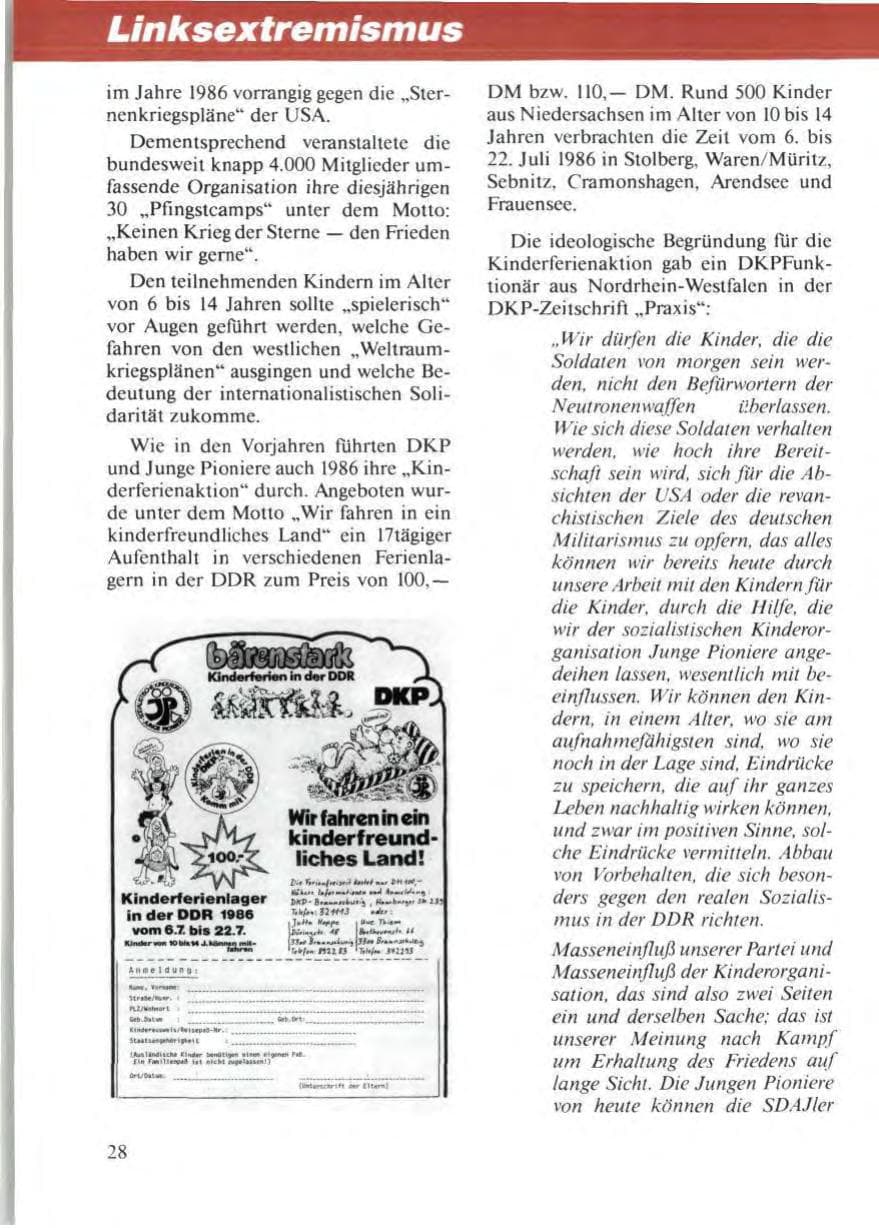 Seite 32 des Verfassungsschutzbericht 1986 Niedersachsen