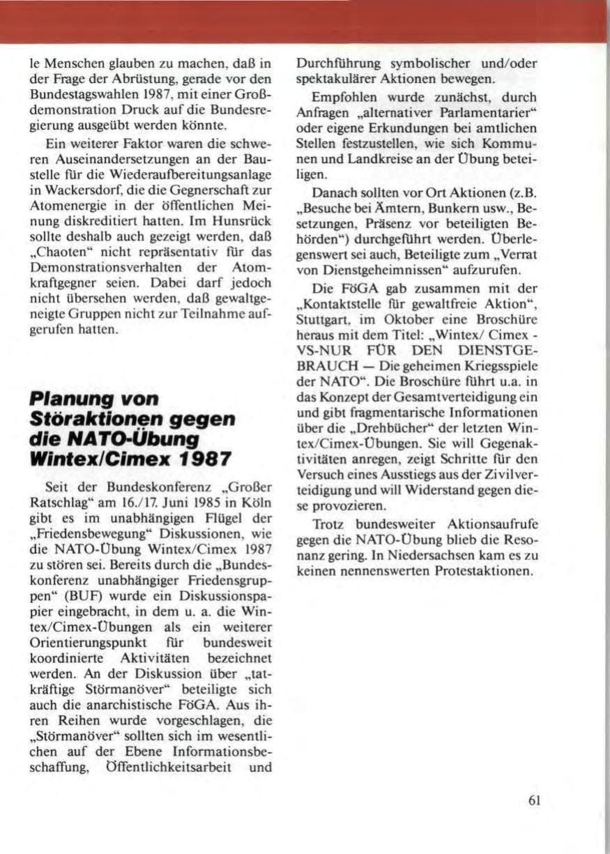 Seite 65 des Verfassungsschutzbericht 1986 Niedersachsen