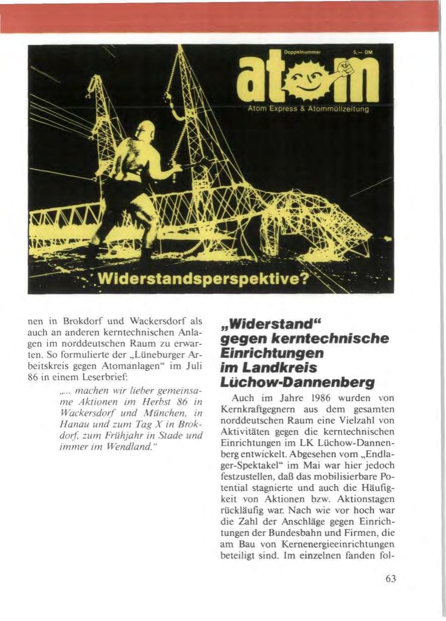 Seite 67 des Verfassungsschutzbericht 1986 Niedersachsen