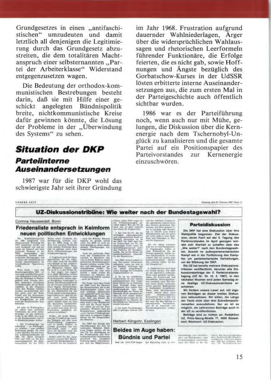 Seite 17 des Verfassungsschutzbericht 1987 Niedersachsen