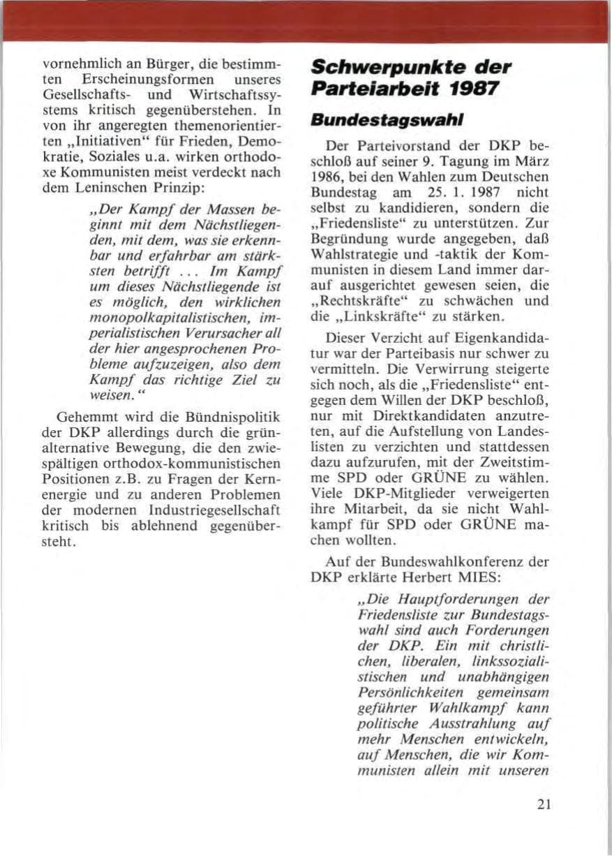 Seite 23 des Verfassungsschutzbericht 1987 Niedersachsen