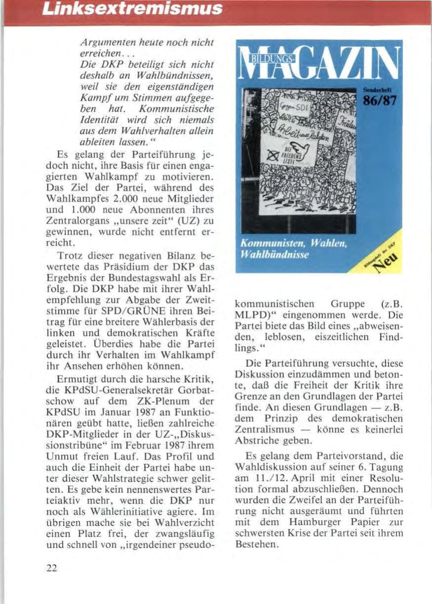 Seite 24 des Verfassungsschutzbericht 1987 Niedersachsen