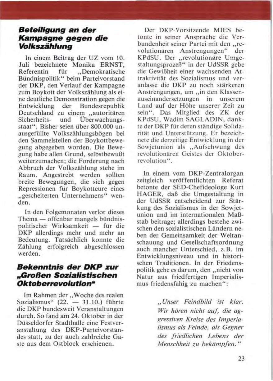 Seite 25 des Verfassungsschutzbericht 1987 Niedersachsen