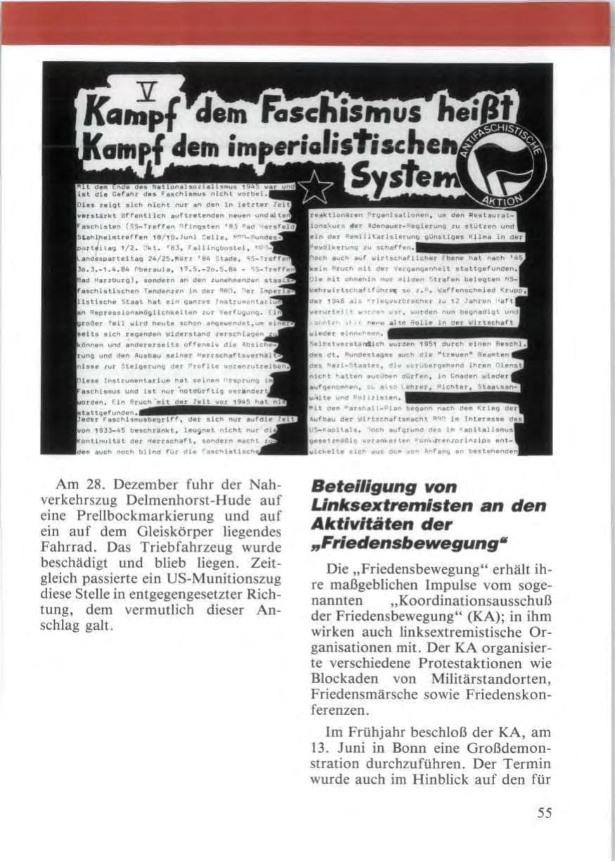 Seite 57 des Verfassungsschutzbericht 1987 Niedersachsen